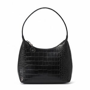 Ela Moc Croc Black Mini Hobo Bag